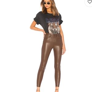 Free People High-rise vegan Flax pant Brown